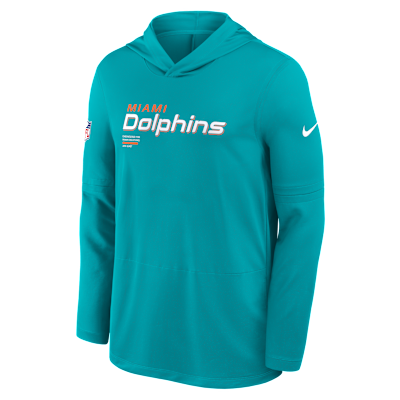 【NIKE】Miami Dolphins Men’s Nike Therma NFL PulloverHoodie mens-nike-heather-gray-miami-